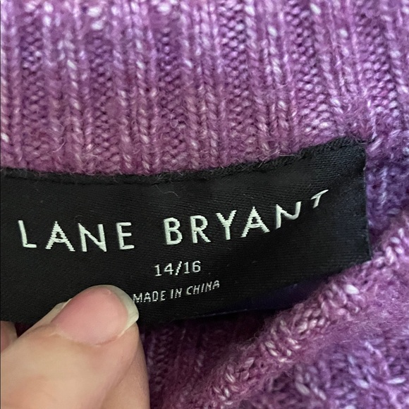Lane Bryant UGC Size 14/16 Purple Cable Knit Sweater long sleeve crew neck - Picture 5 of 10
